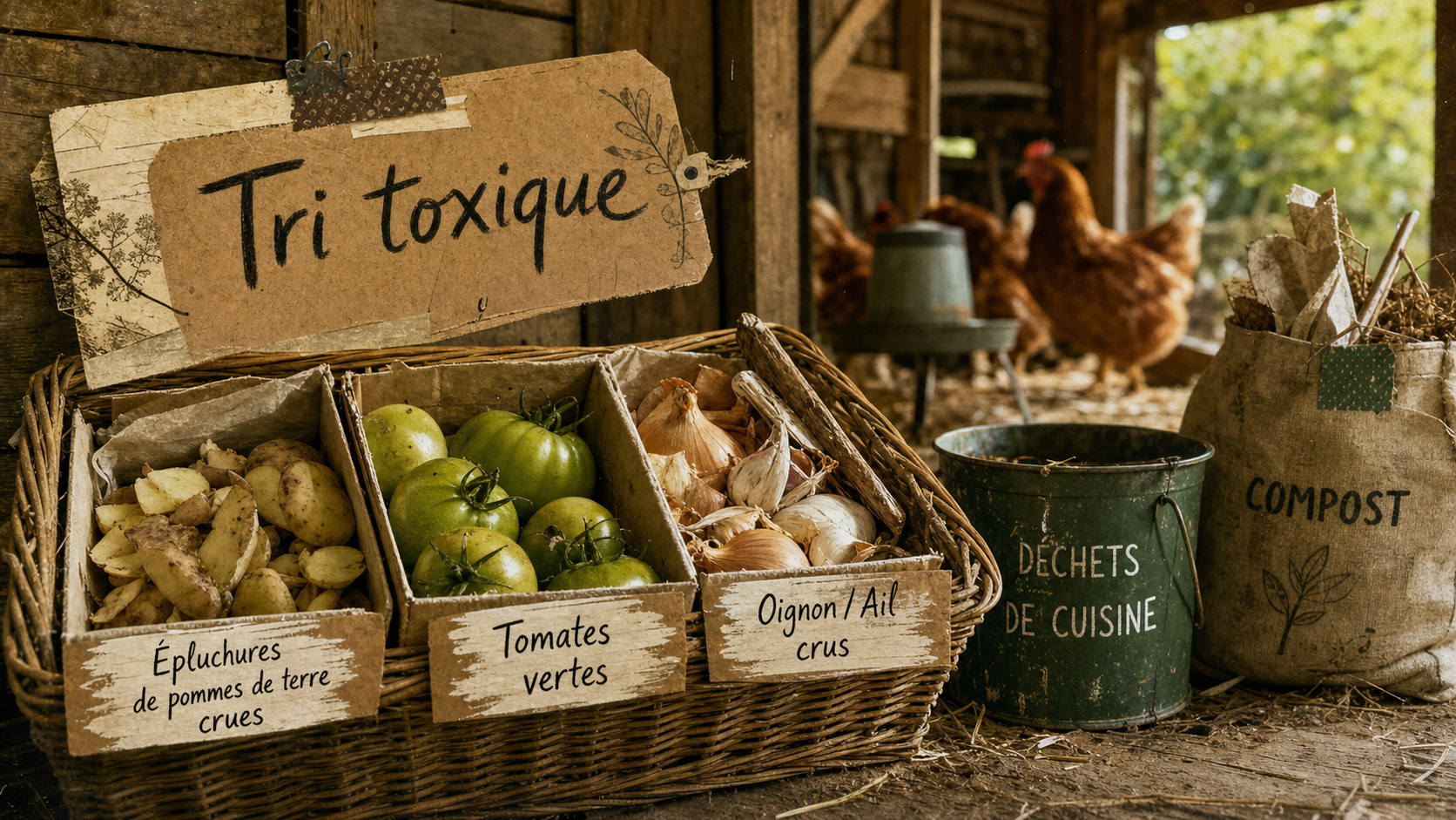 Aliments à ne pas donner aux poules : pommes de terre crues, avocat, oignon