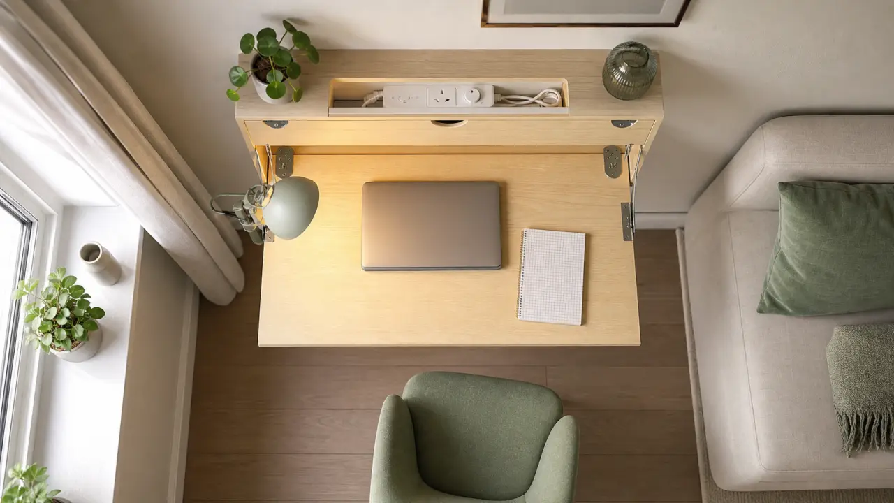 Coin bureau mural pour aménager un bureau dans un petit espace