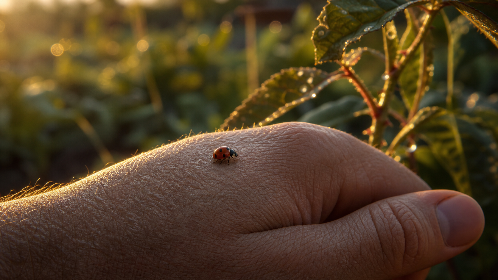Coccinelle signification : chance et protection sur la main