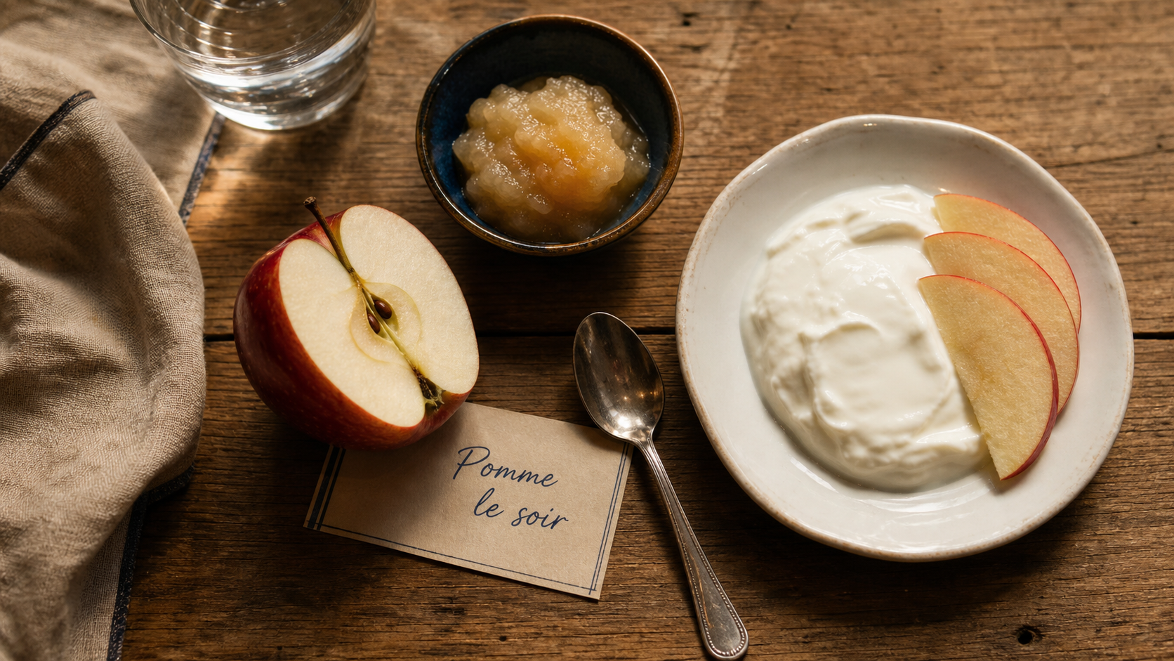 Manger pommes le soir : pomme et yaourt, collation légère