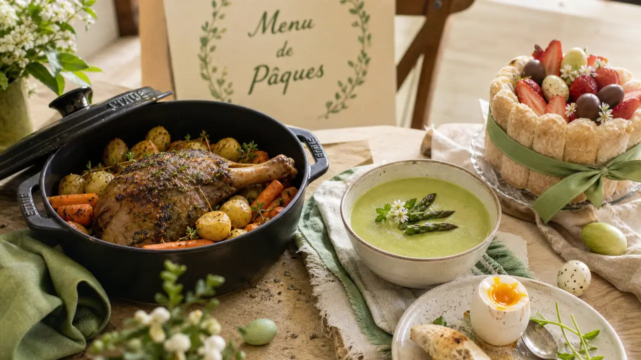 Menu paques 2026 : agneau en cocotte, desserts à préparer
