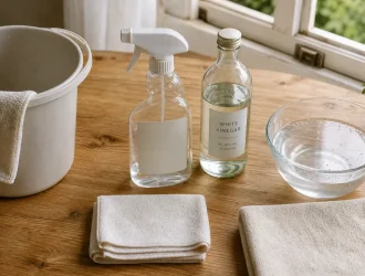 Nettoyant à vitre maison au vinaigre blanc, verre sans traces