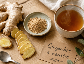 Propriété gingembre : infusion ambrée pour nausées et digestion