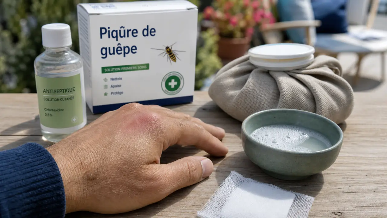 Que faire en cas de piqure de guepe : compresses, eau savonneuse, glace, antiseptique