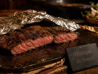 Recettes hampe de boeuf poêle : hampe saisie, jus préservé, 1 min 30 par face