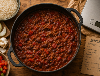 Repas pas cher pour 12 personnes : chili en cocotte et budget repas