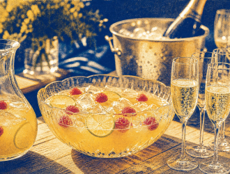 Soupe champenoise recette Cointreau très frais, flûtes et glaçons