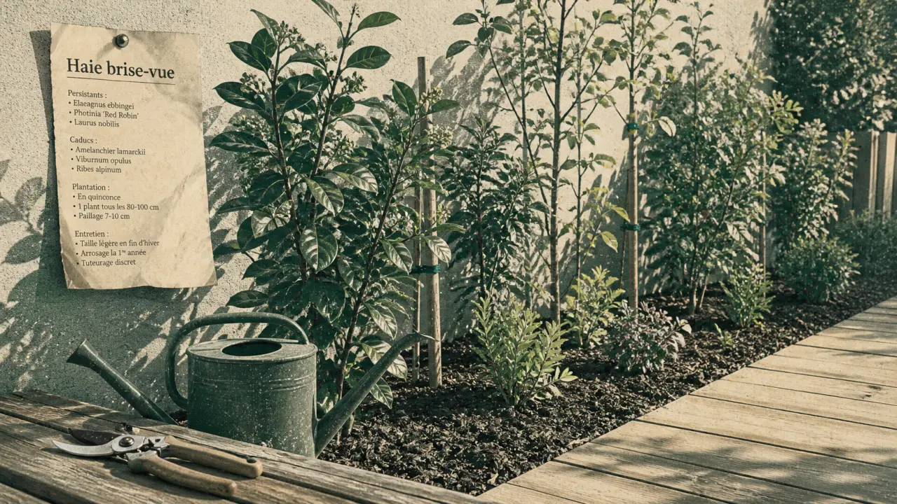 Arbuste pour haie croissance rapide : rangée persistante et mixte au jardin