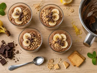 Dessert dernière minute thermomix : verrines chocolat-banane en 10 minutes