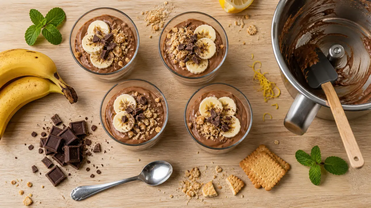 Dessert dernière minute thermomix : verrines chocolat-banane en 10 minutes