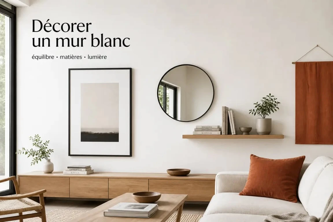 Idées pour décorer un mur blanc dans un salon contemporain