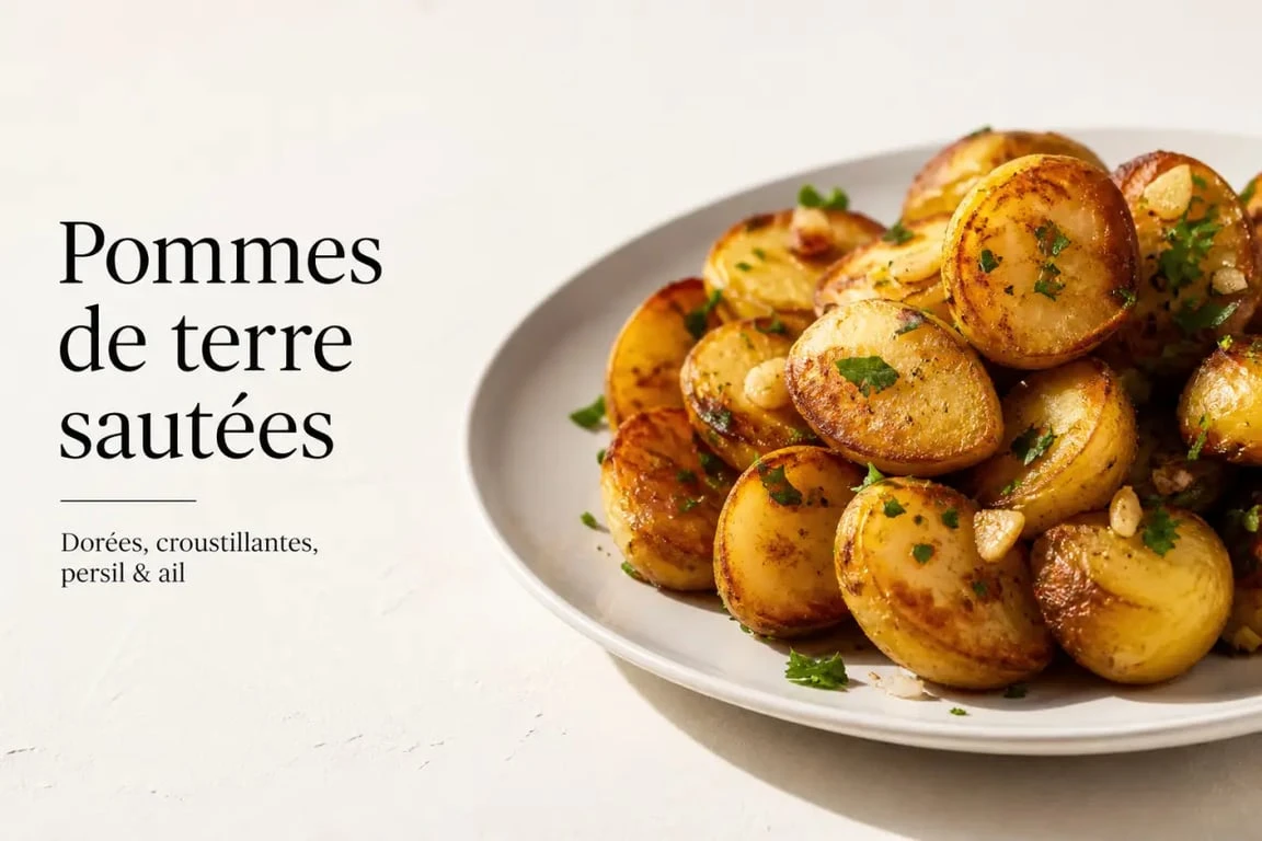 Pommes de terre sautées recette dorées et croustillantes servies dans une assiette blanche