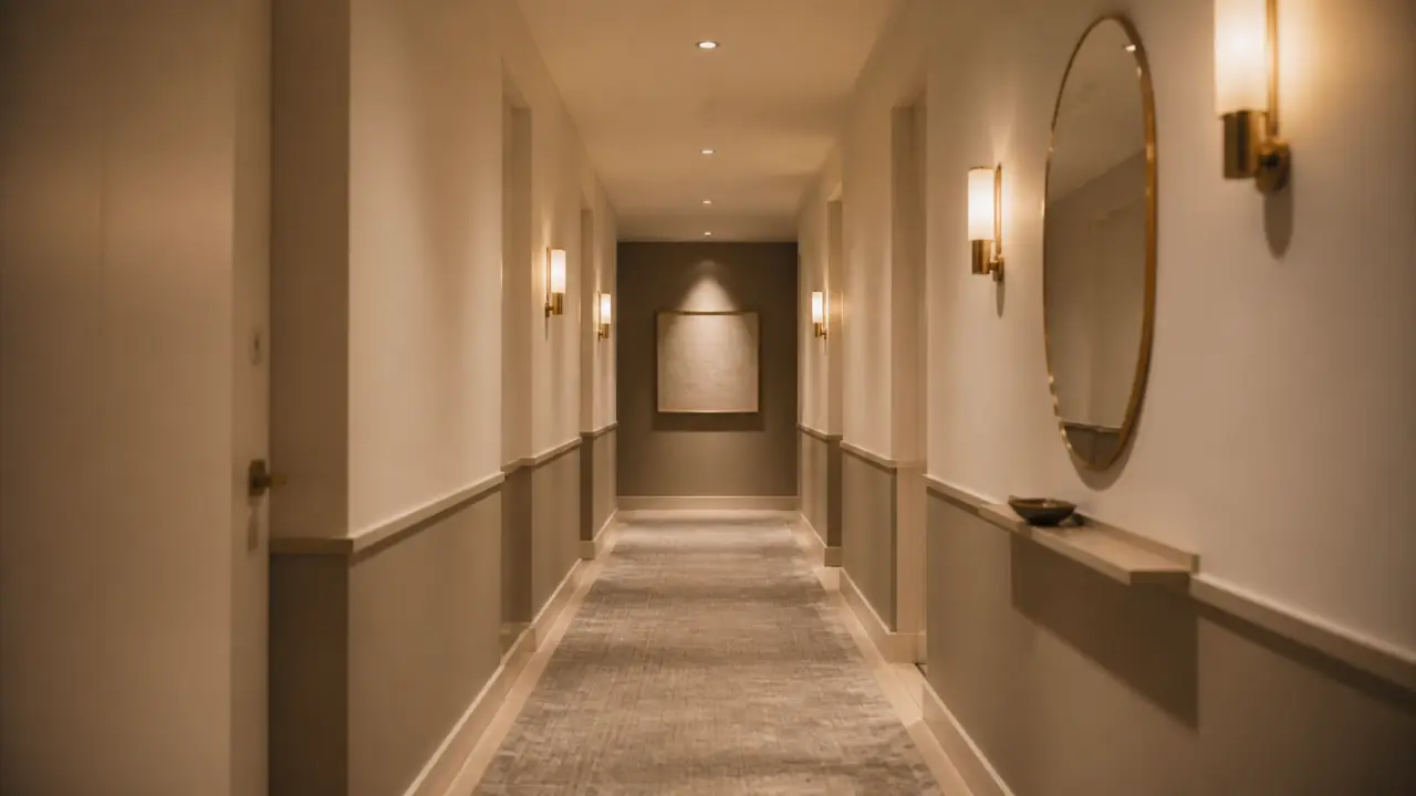 Idée déco couloir long et étroit : lumière, miroir et effet tunnel