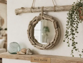 Miroir en bois flotté, idées déco bois flotté ambiance nature