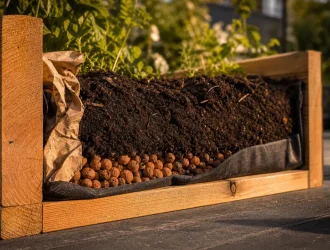 Que mettre au fond d’un carré potager : carton, drainage et substrat (argile, feutre)