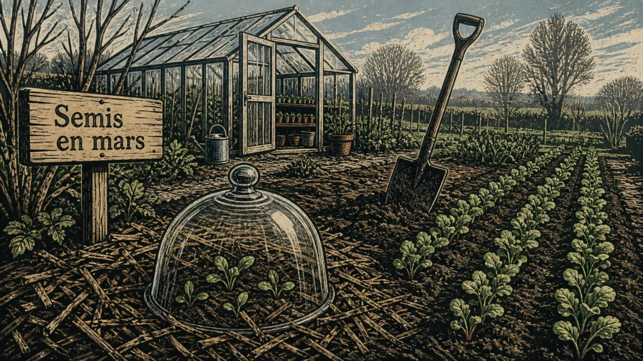 Que planter en mars au potager : semis sous cloche en verre et radis