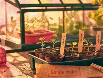 semis oeillet d inde en mini-serre, 18 à 25°C