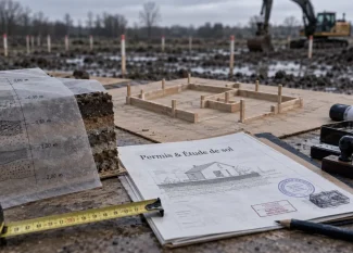 construction maison etape : permis et étude de sol sur chantier