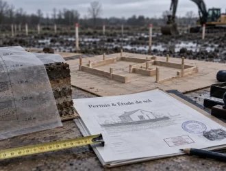 construction maison etape : permis et étude de sol sur chantier