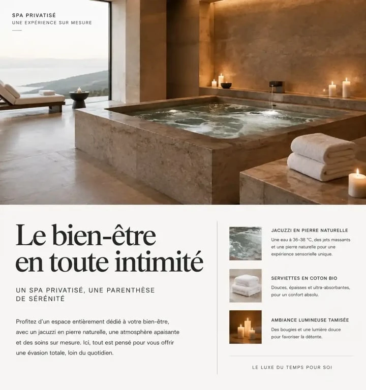 Espace de spa privatisé pour une séance de repos et bien-être à Voglans