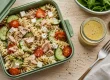 Idées repas froid : lunch box salade de pâtes froide au thon et feta