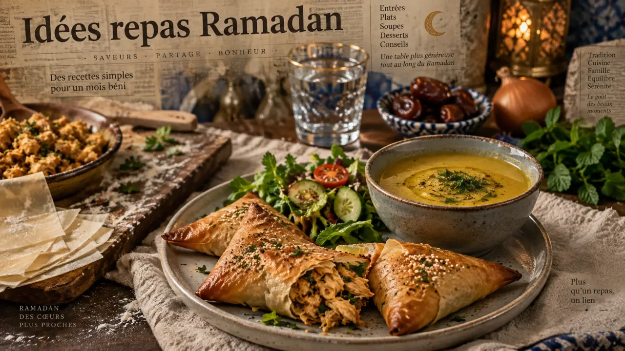 Idées repas Ramadan : bricks au poulet, salade et petite soupe