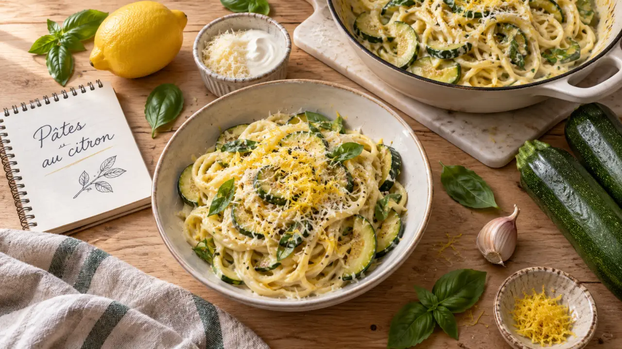 Pâtes citron courgettes, dîner facile : recettes cuisine a à z