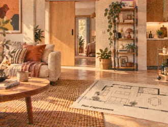 Aménagement maison : plan d’agencement séjour lumineux et rangements