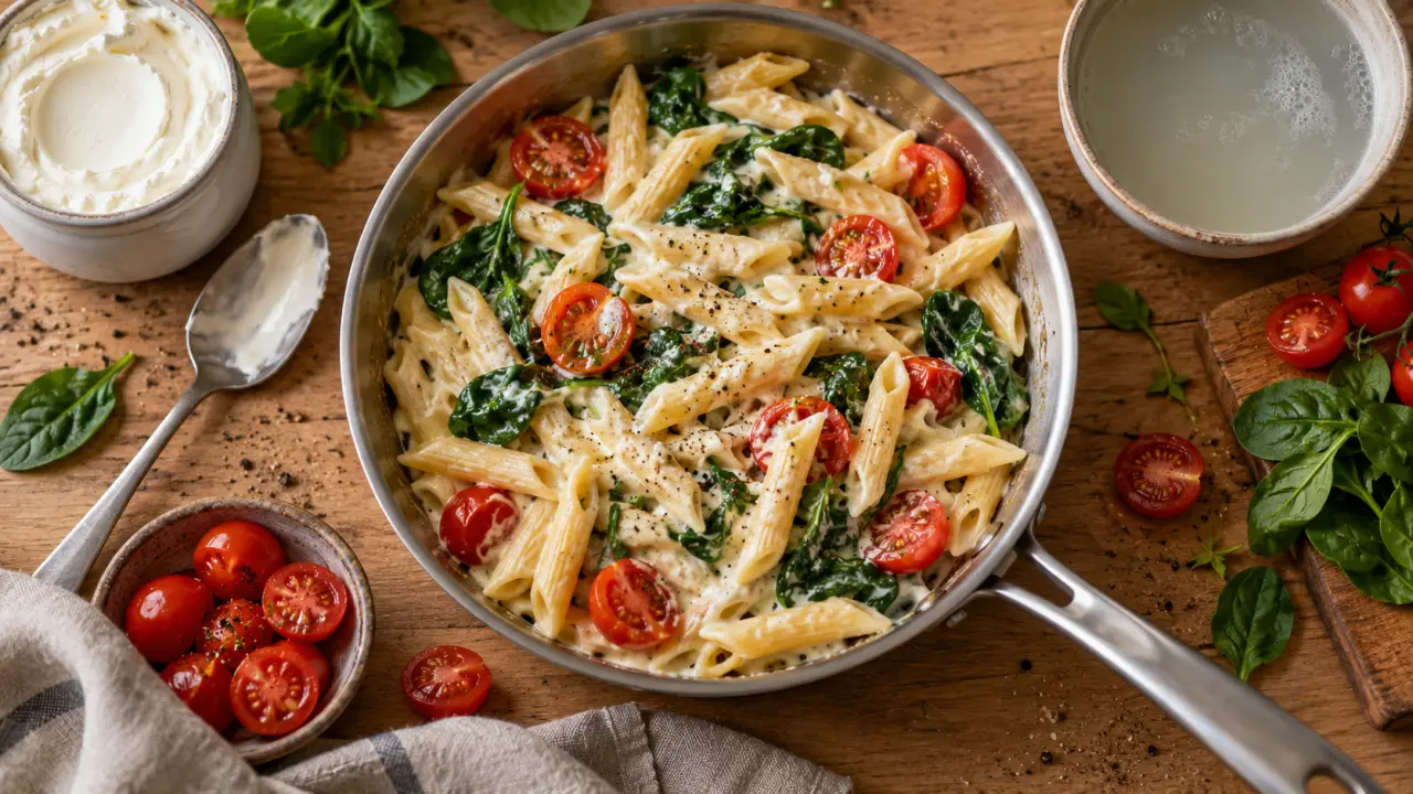 Pâtes boursin recettes cuisine crémeuses, poêle et penne