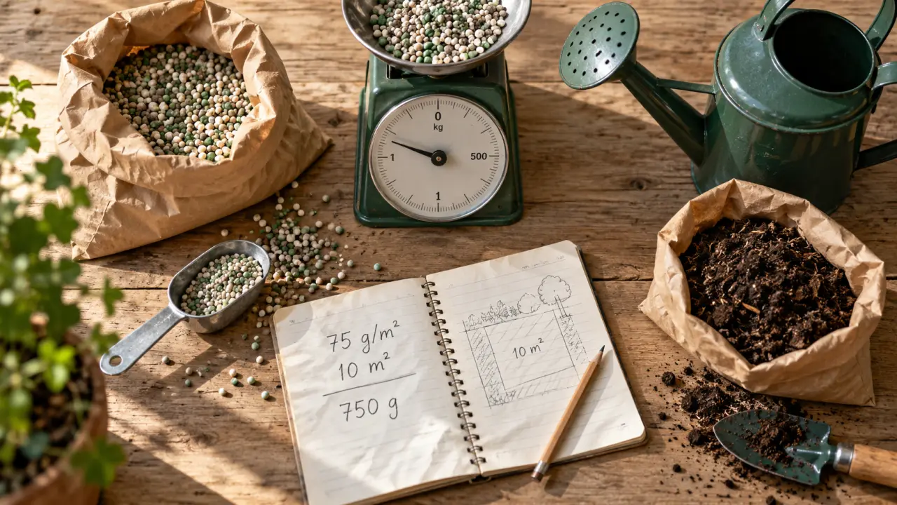 Engrais jardin potager : dosage sans surdoser, granules sur balance