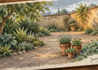 Jardiner facile : petite cour-jardin avec pots en terre et couvre-sol