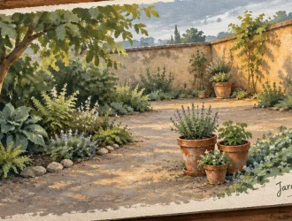 Jardiner facile : petite cour-jardin avec pots en terre et couvre-sol