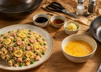 Recettes cuisine chinoise traditionnelle : riz cantonais au wok