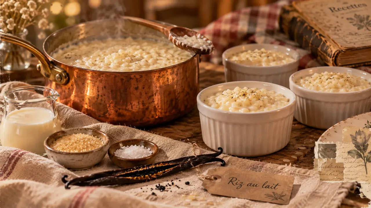 Vieilles recettes de cuisine de grand-mère : riz au lait crémeux à la vanille, ramequins